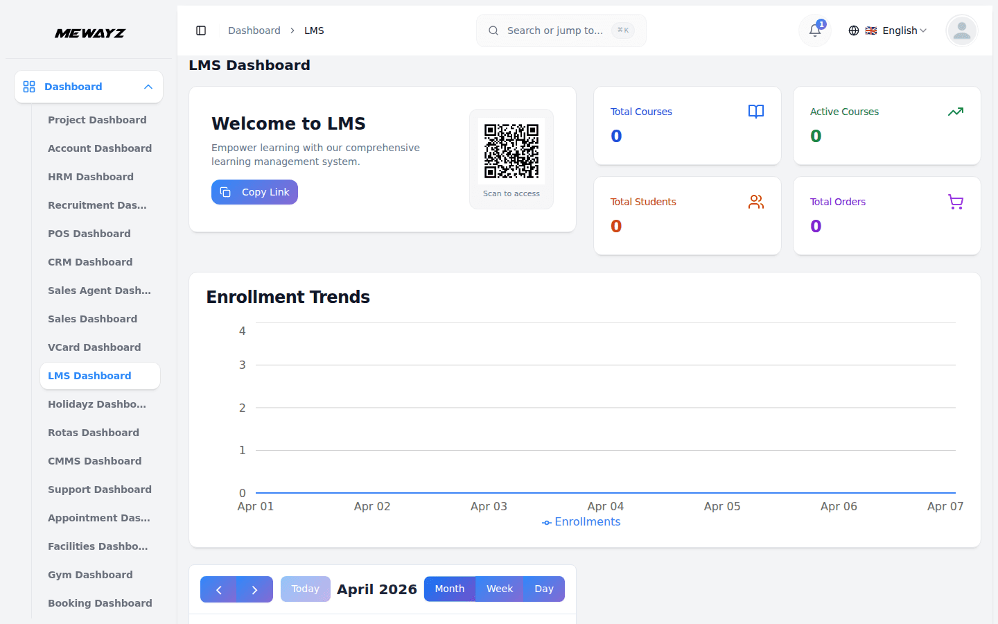 Mewayz LMS and student management dashboard for schools