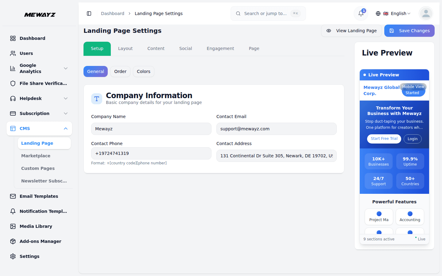 Mewayz Landing Pages — Landing page editor