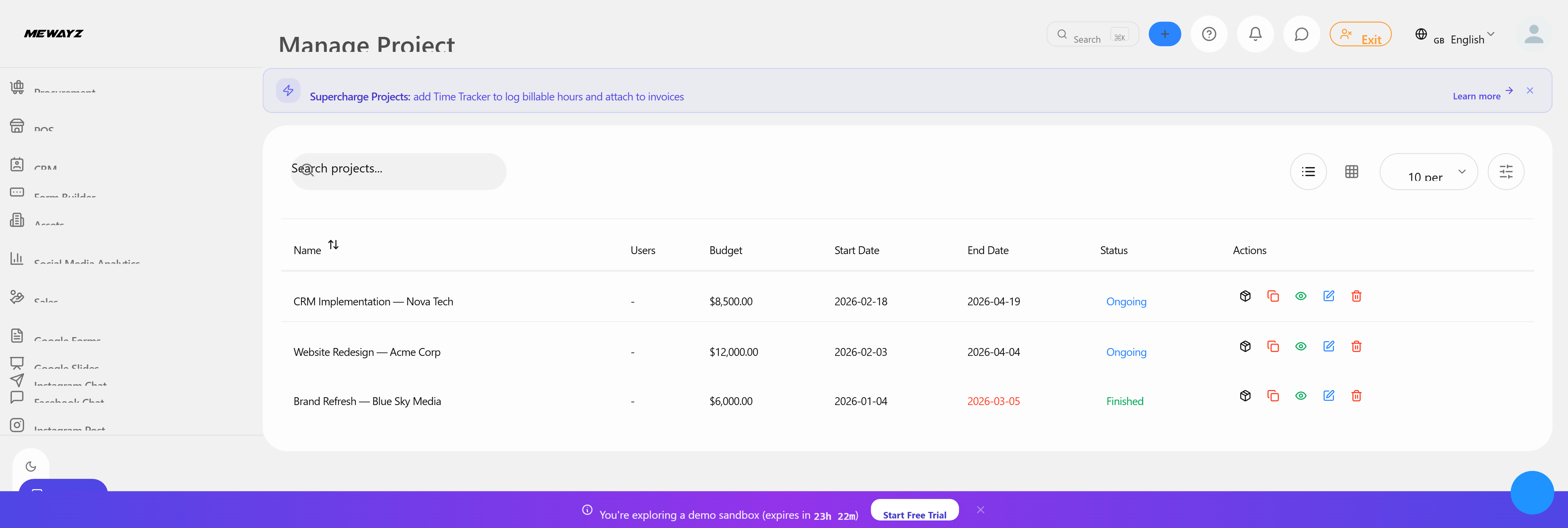 Project Management - Mewayz