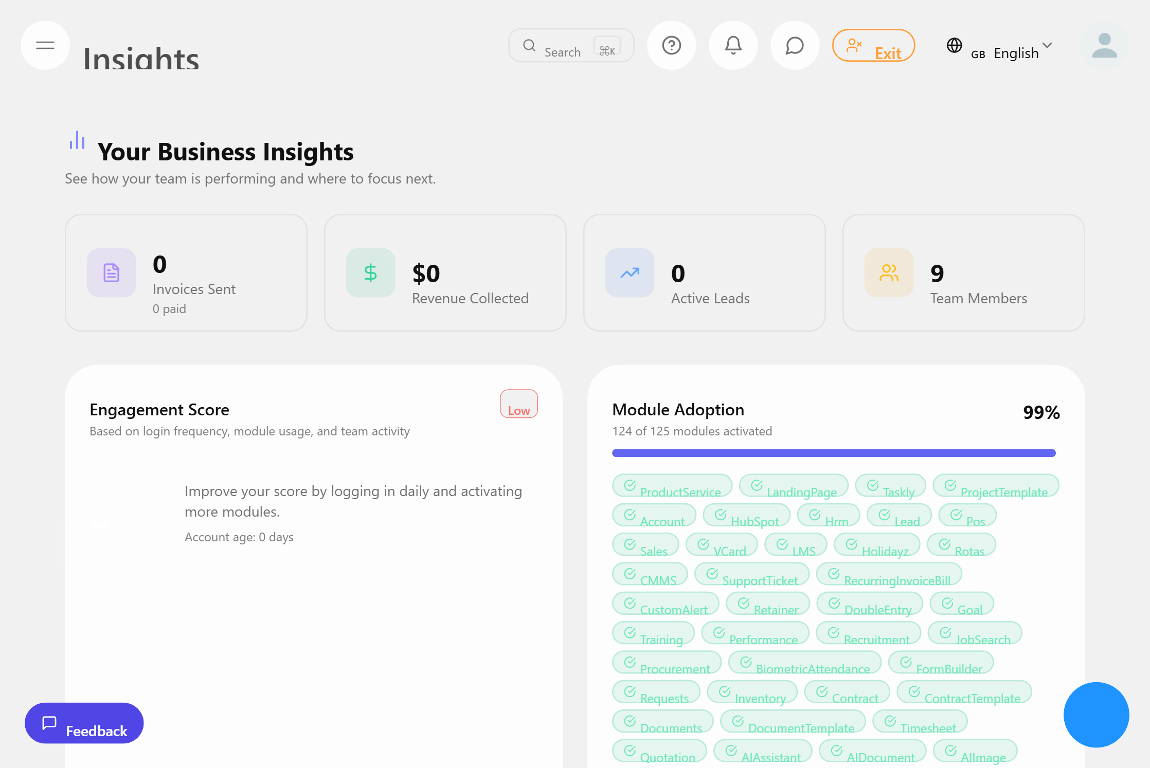Insights Dashboard - Mewayz