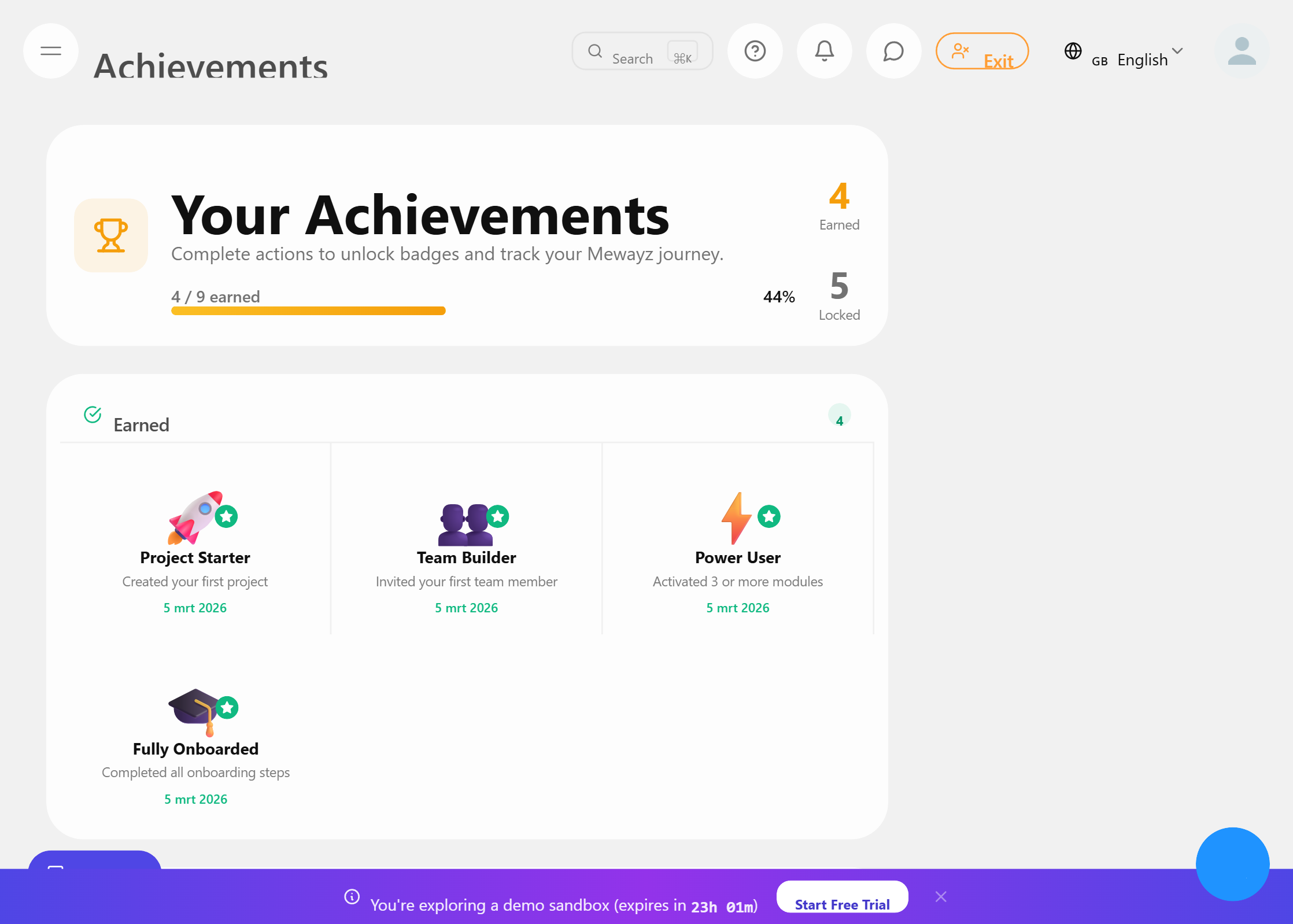 Achievements - Mewayz